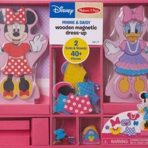  Minnie Mouse and Daisy Duck Magnetic Dress-Up Wooden Doll Pretend Play Set